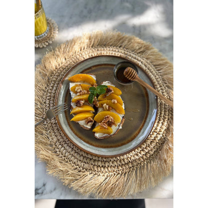 Stoneware salad plate, earthy tones – M