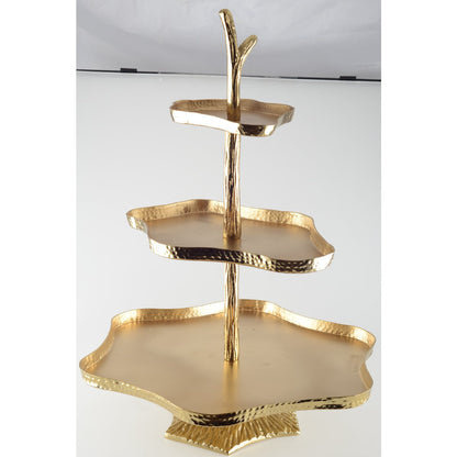 Metall-Tortenständer 3-stöckig, 44,5 cm - gold