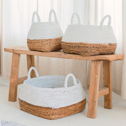 Square woven storage basket Majalengka M – 33 × 33 × 26 cm