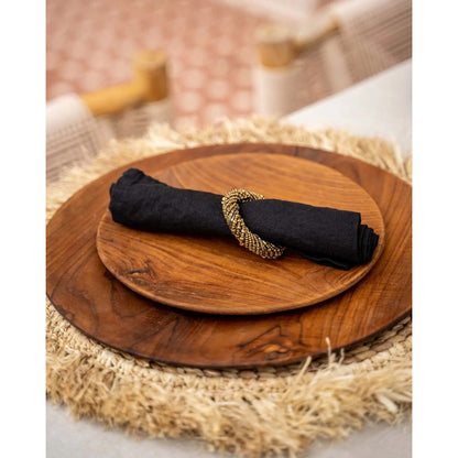 Teak round plate, 25 cm - natural