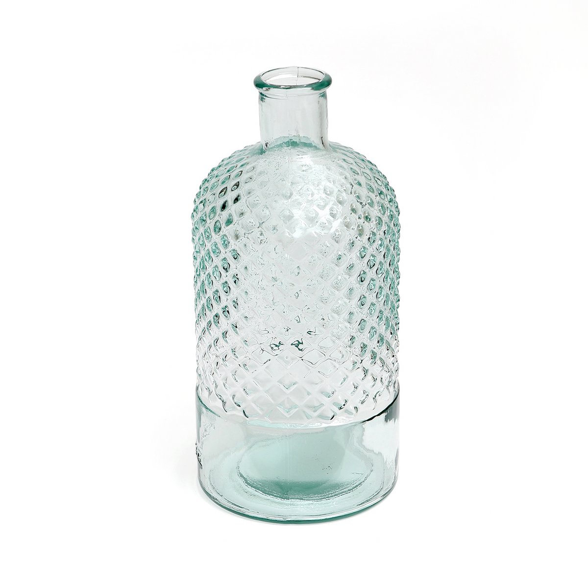 Blue glass bottle 28 cm – made in Spain
