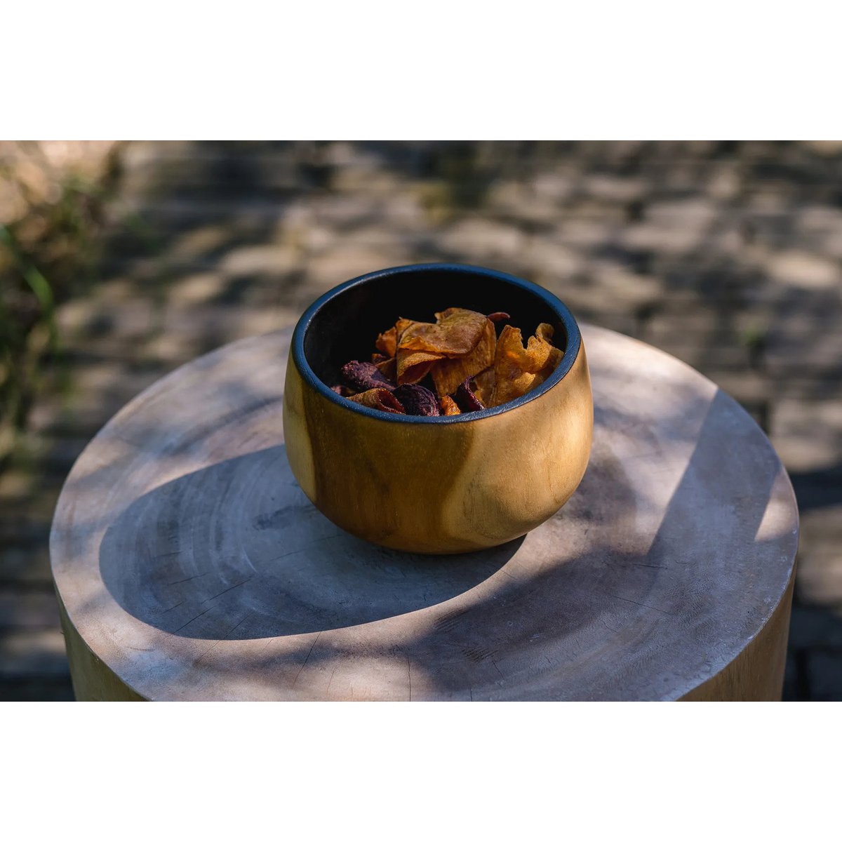 Wood bowl 12 cm - round, low profile
