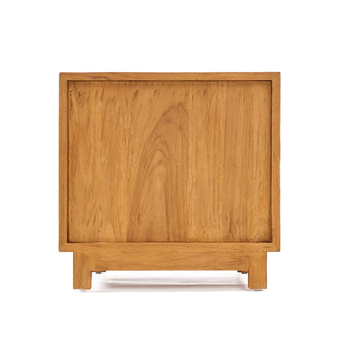 Natbord i teak og flet, håndvævet - Natur