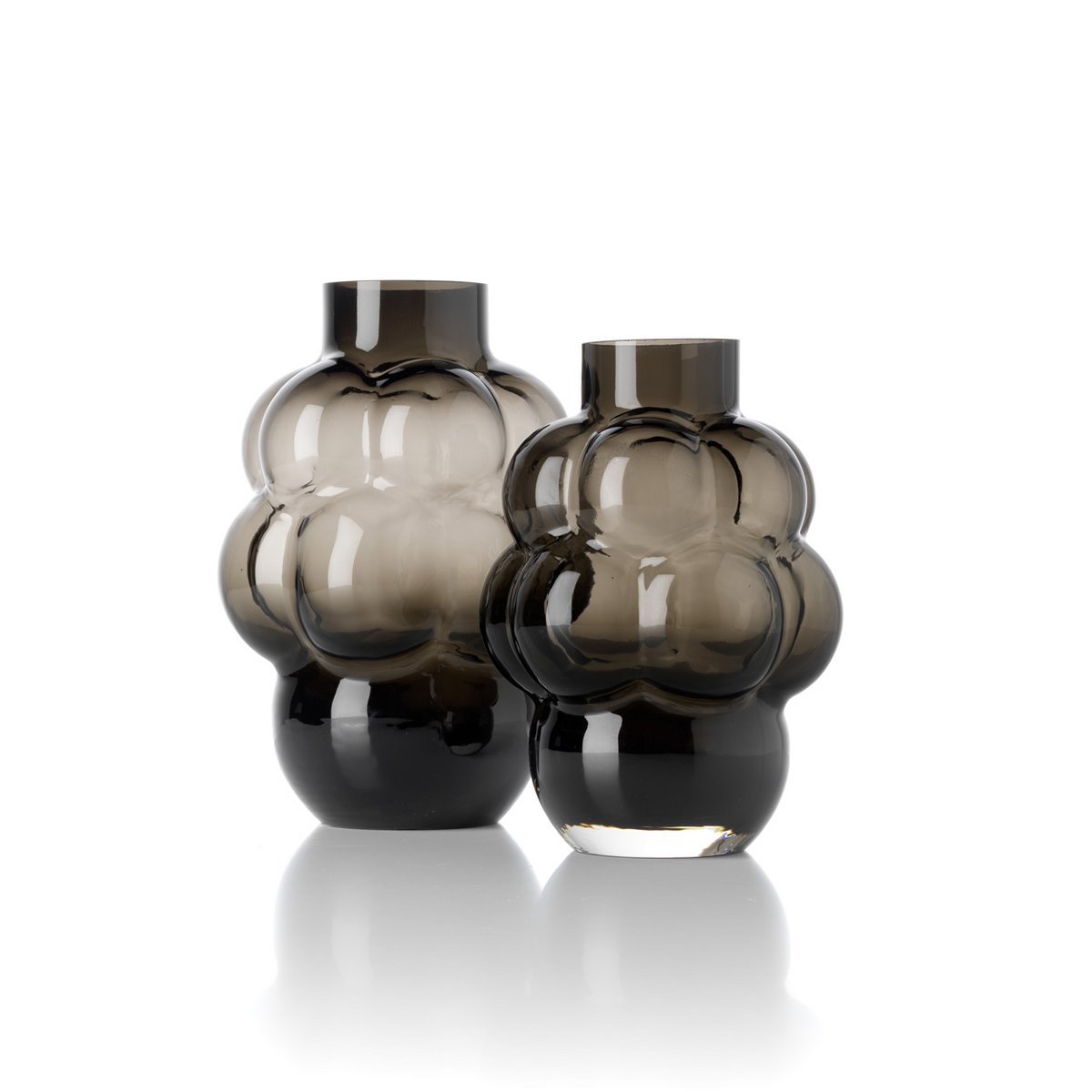 Glass Grape Vase, Dark Grey - Medium