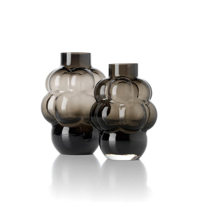 Glass Grape Vase, Dark Grey - Medium
