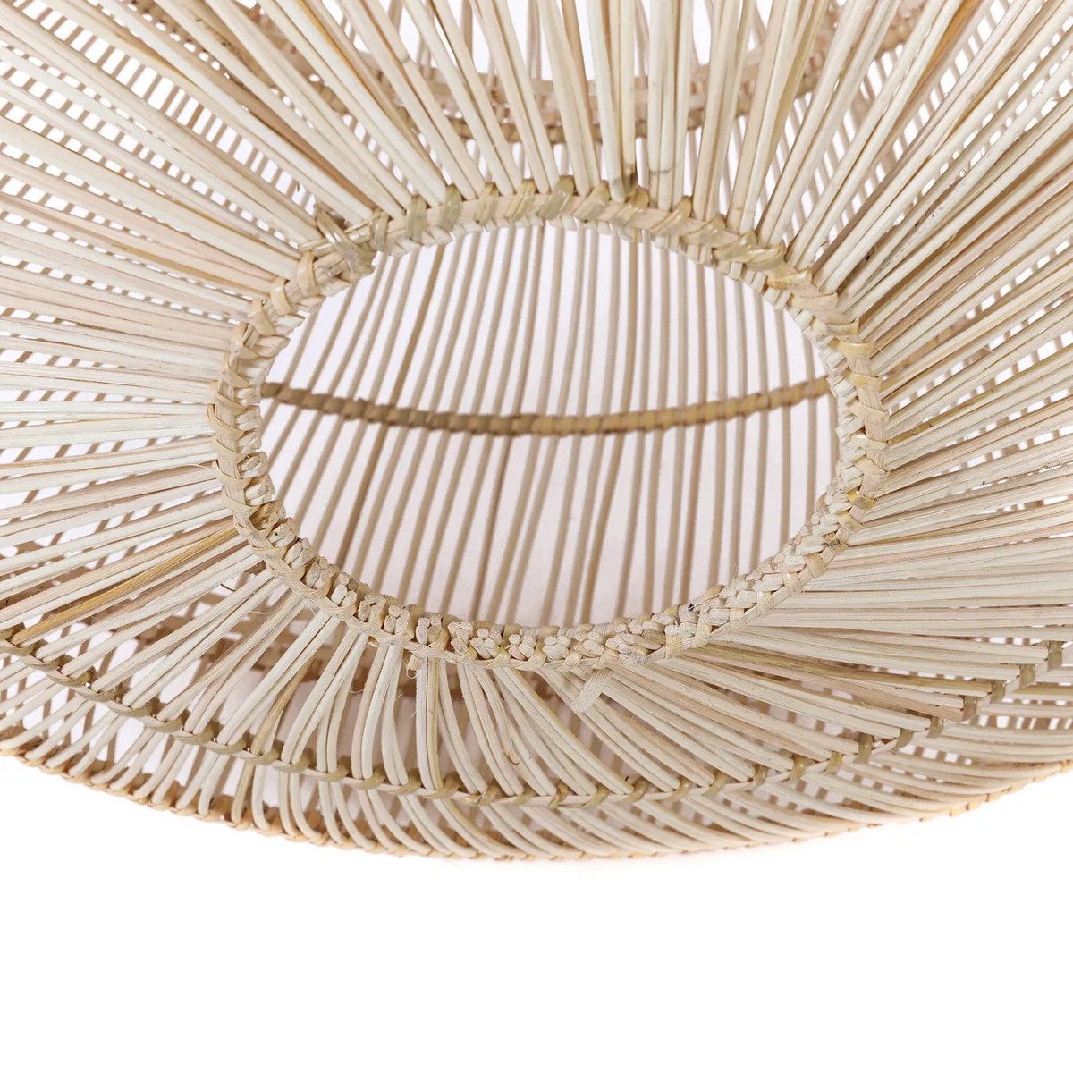 Rattan-Hängeleuchte 55 cm – Tropfenform, beige