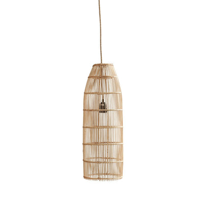 Rattan Pendelleuchte, Ø 62 cm – Flechtwerk Fischreuse, natur