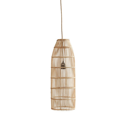 Rattan Pendelleuchte, Ø 62 cm – Flechtwerk Fischreuse, natur
