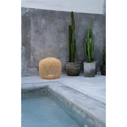 Rattan-Hängeleuchte 58 cm – natur, handgefertigt