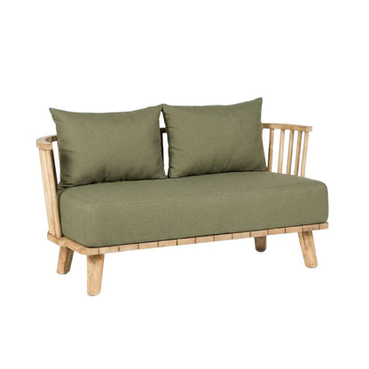 Malawi Zweisitzer-Sofa, Teakholz für draußen – waldgrün