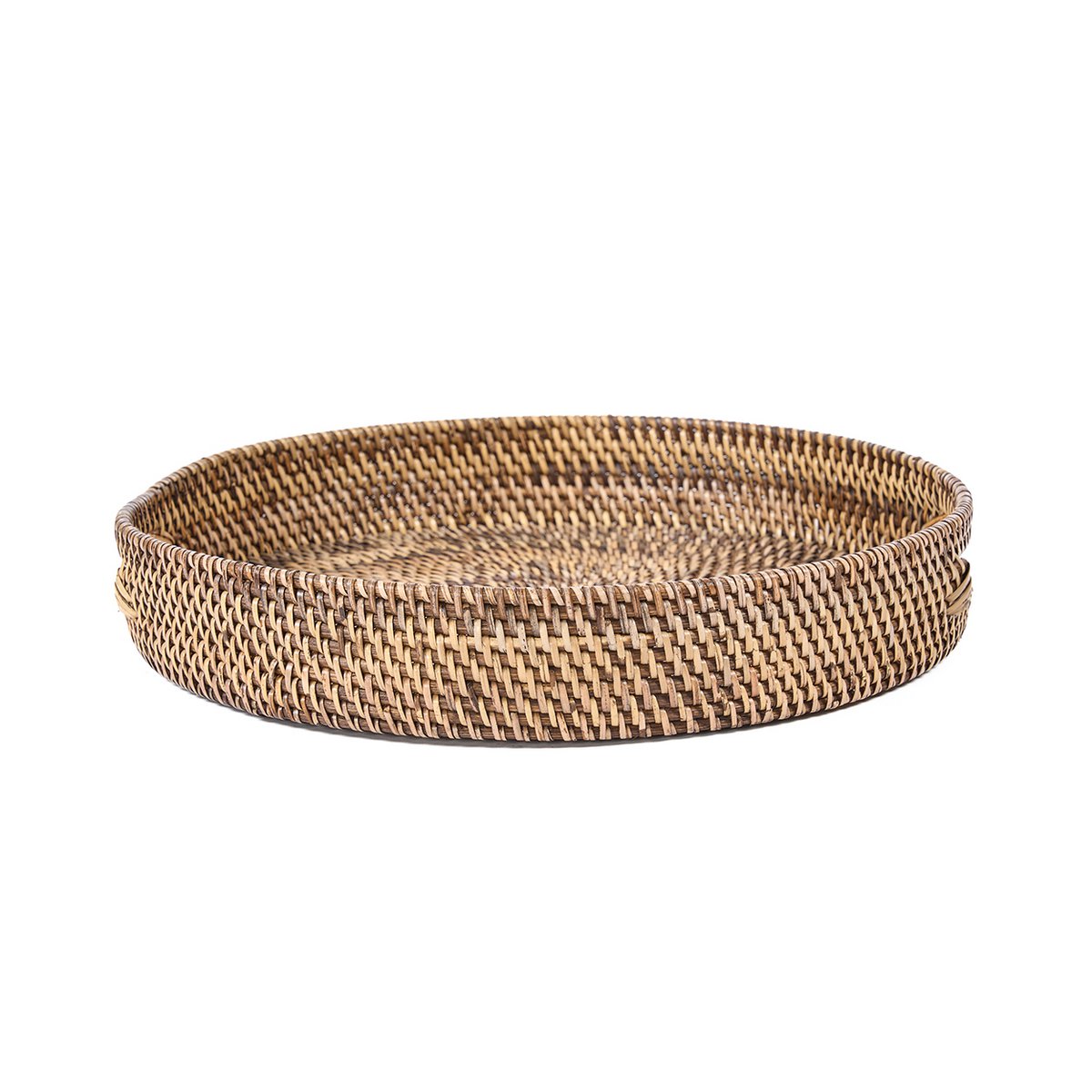 Serveringsbakke i rattan, 41 cm – håndvævet, naturlig