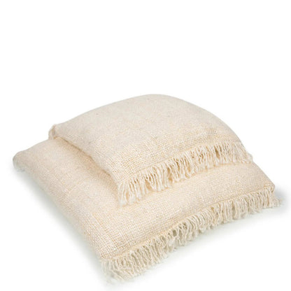 Håndfarvet pudebetræk i bomuld, 40×40 cm - Creme
