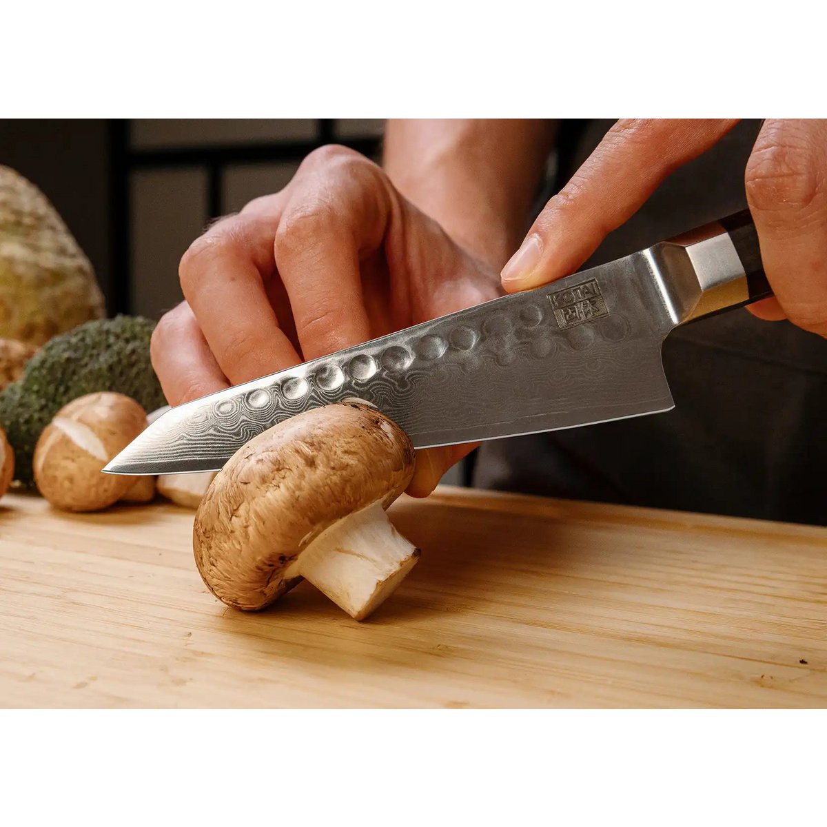 Damast-Petty-Messer aus Edelstahl 135 mm - Holzgriff