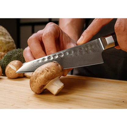 Damast-Petty-Messer aus Edelstahl 135 mm - Holzgriff
