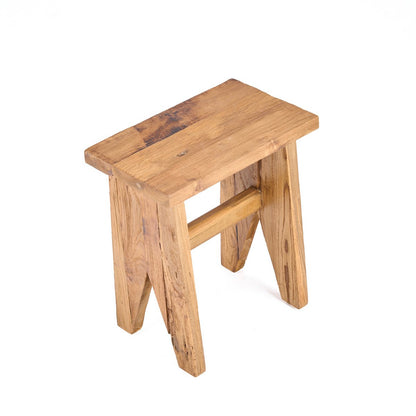 Teakhocker mit stabilen Beinen - 40 cm