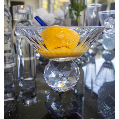 Glassdessertskåle med diamantfod, sæt med 4