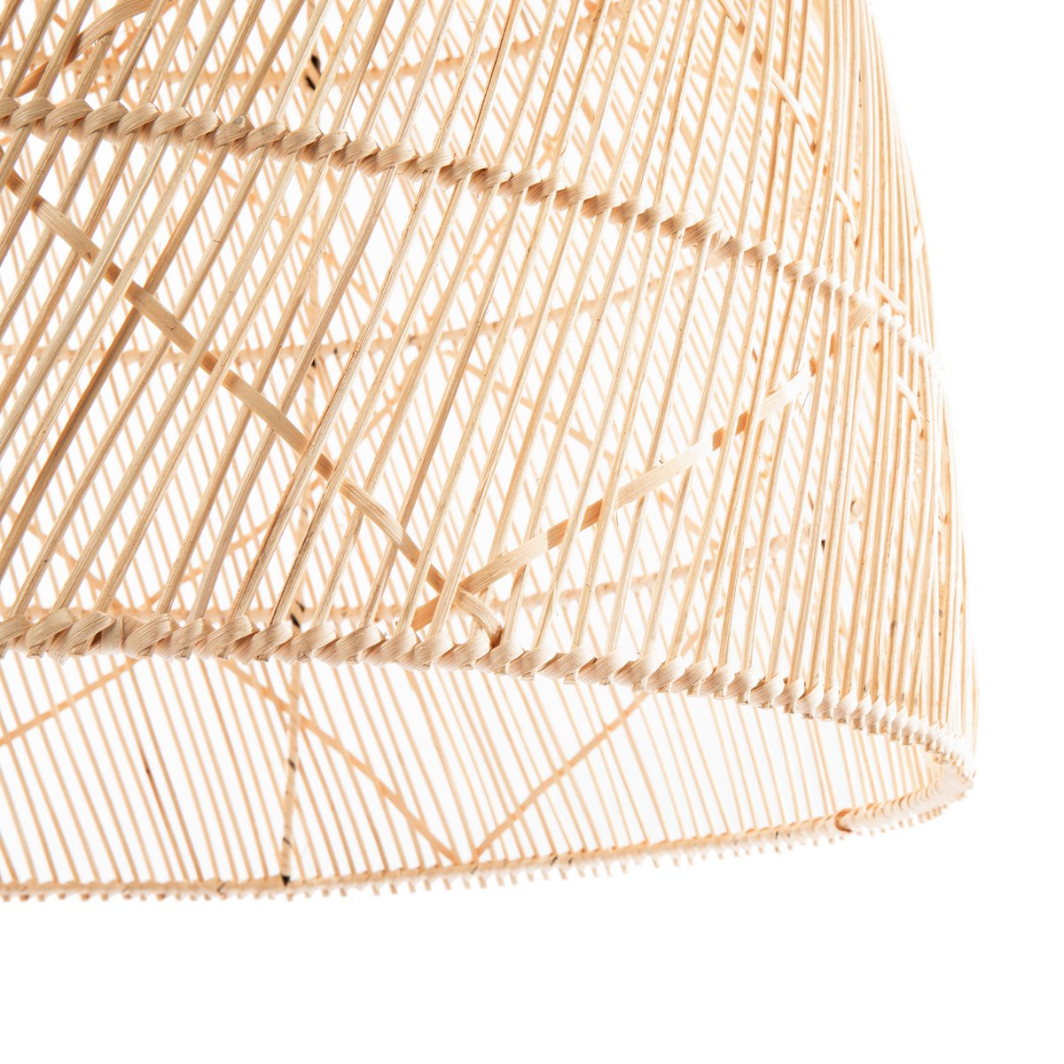 Rattan pendant light with twister weave - M