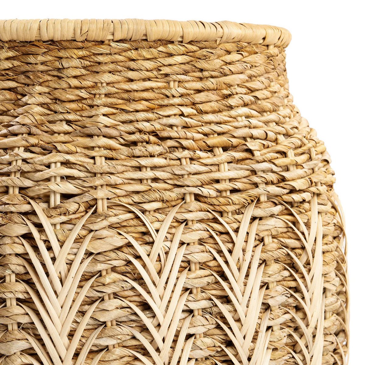 Kurv af rattan og bananblade - natur, medium