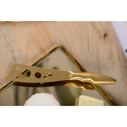 Hammered guld metalbakke, 50 × 11,5 cm