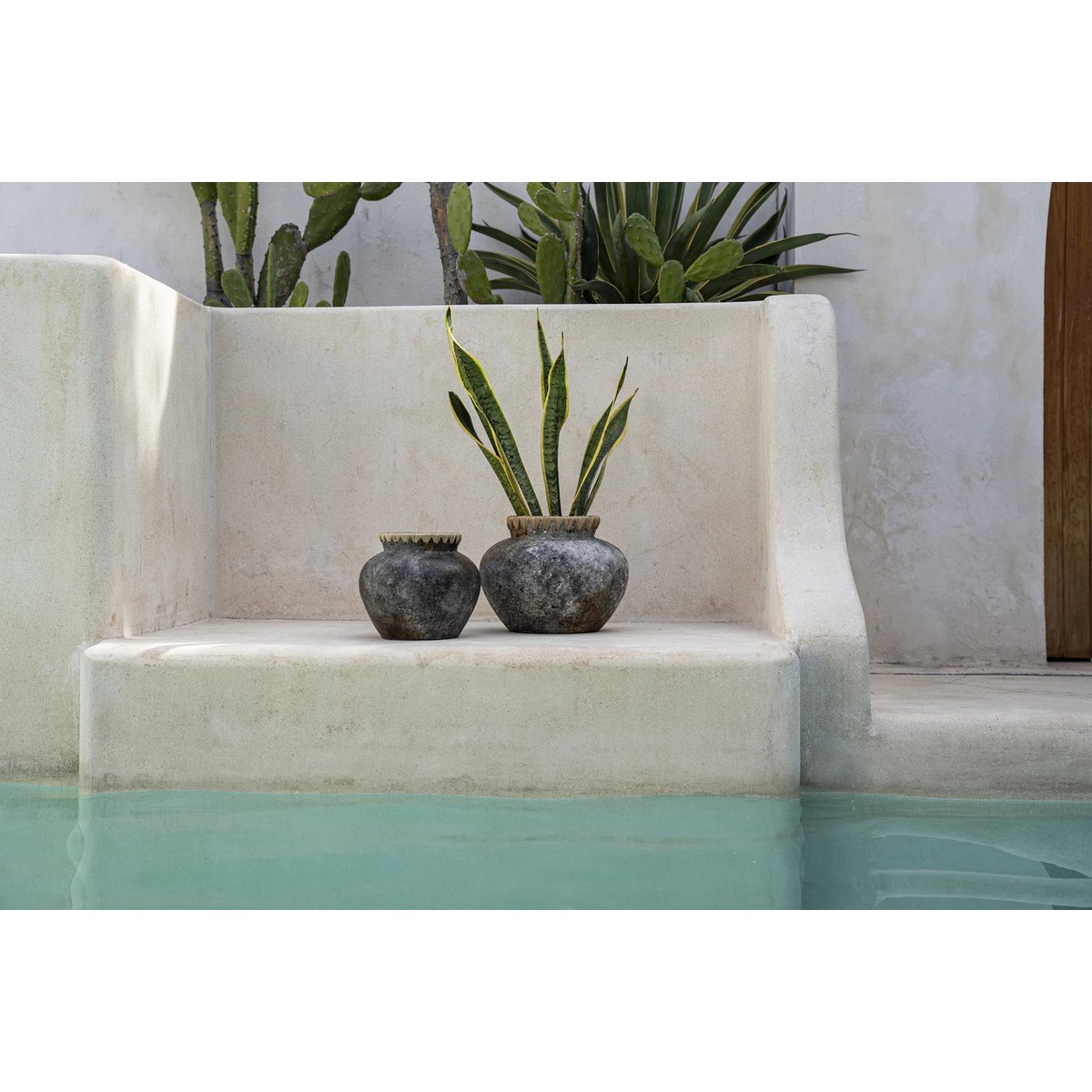 Styly Terrakotta-Vase, Antikgrau, Medium
