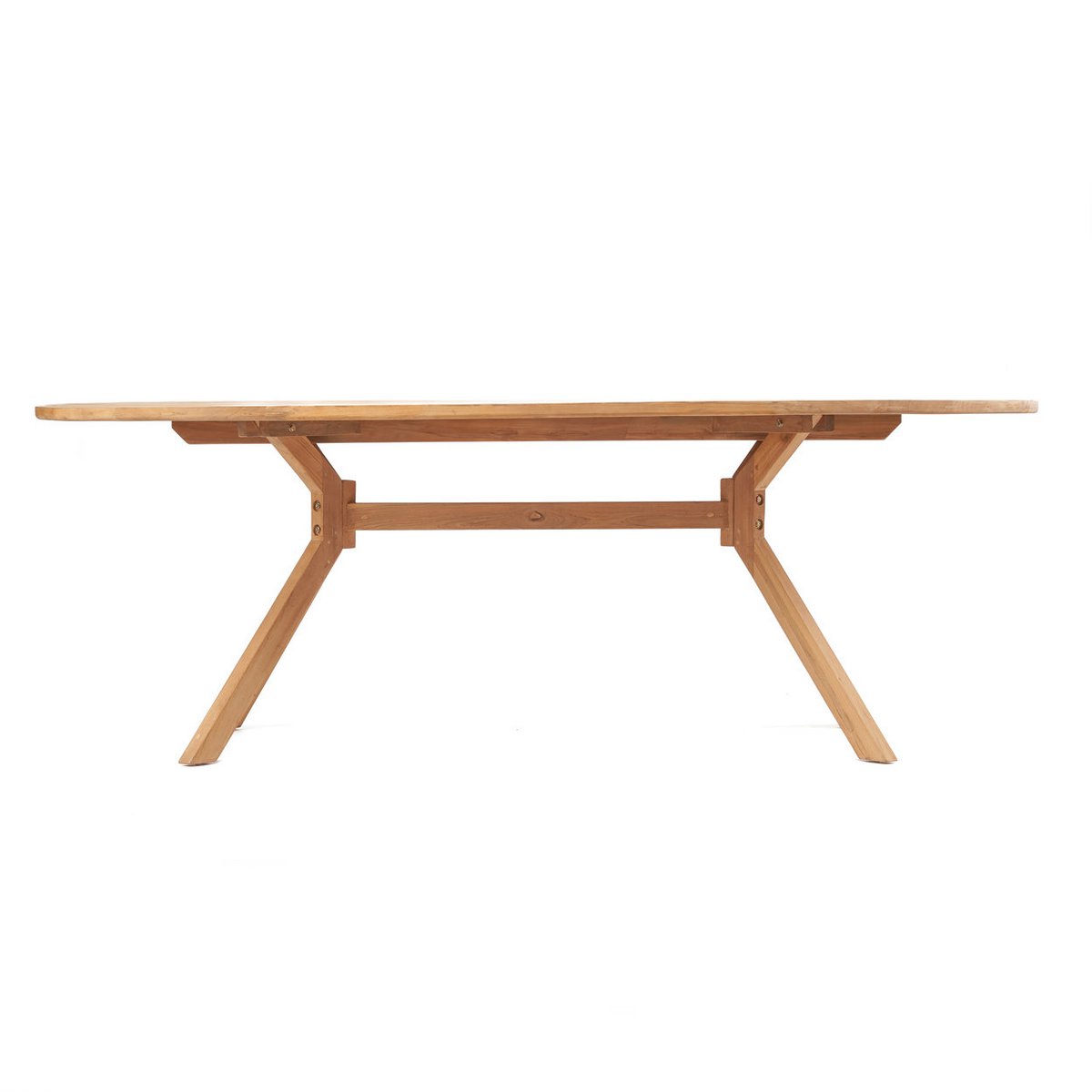 Spisebord i teak, ovalt, 225 cm - håndlavet