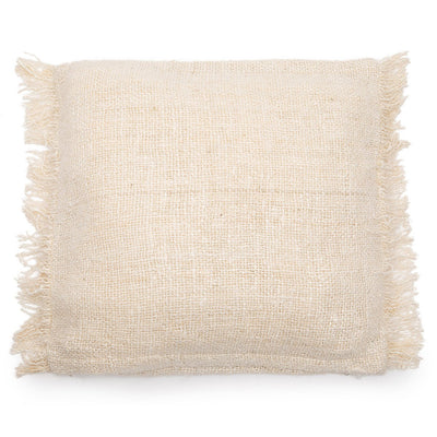 Hand-dyed cotton cushion cover, 60×60 cm - Cream