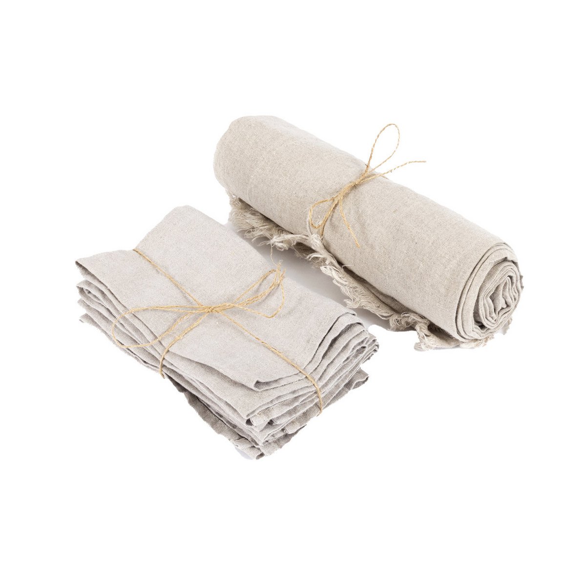Linen tablecloth, beige, 150×150 cm