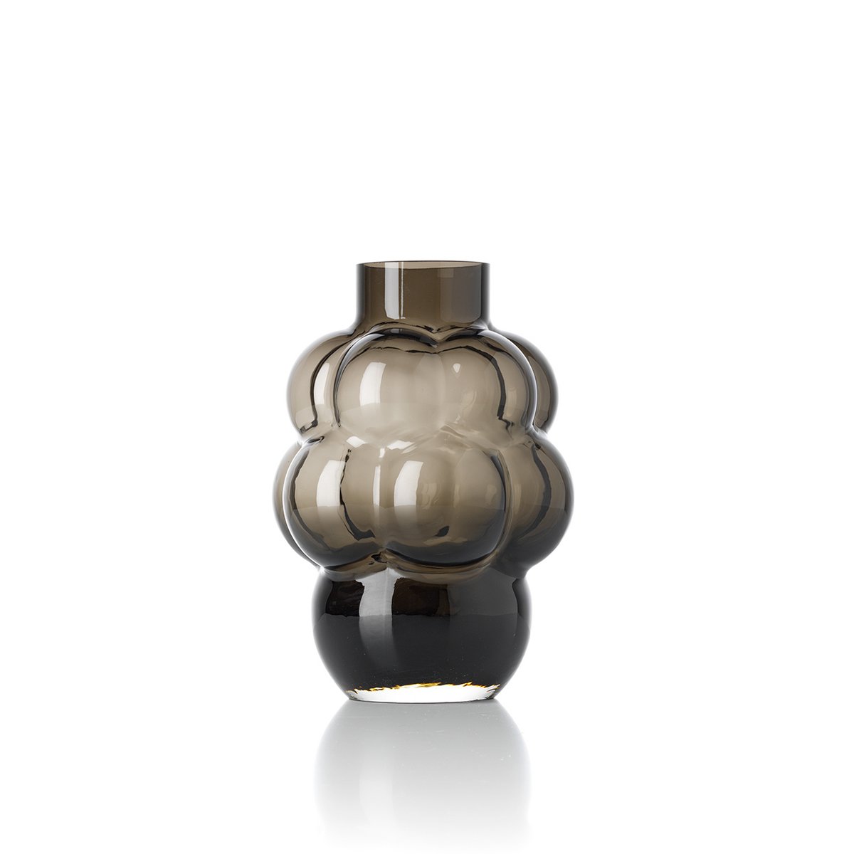 Glass Grape Vase, Dark Grey - Medium