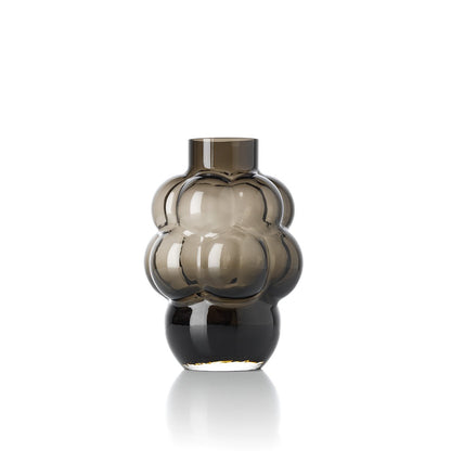 Glass Grape Vase, Dark Grey - Medium