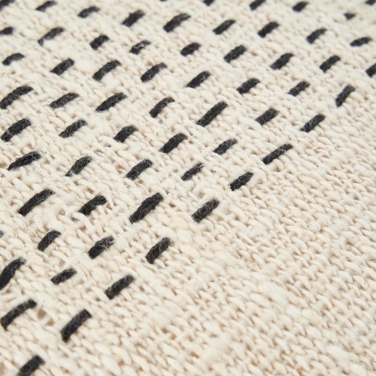 Handmade cotton cushion cover 50×50 cm - natural black