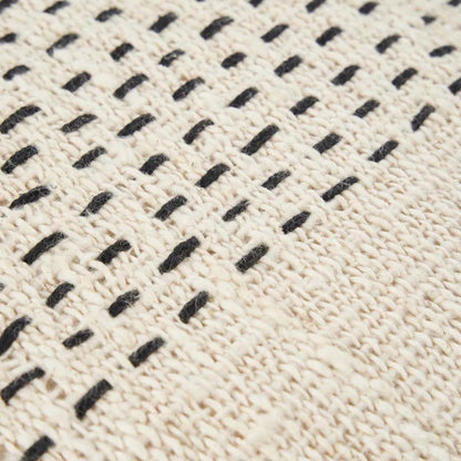 Handmade cotton cushion cover 50×50 cm - natural black