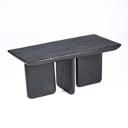 Mango wood coffee table, black - 100×50×45 cm