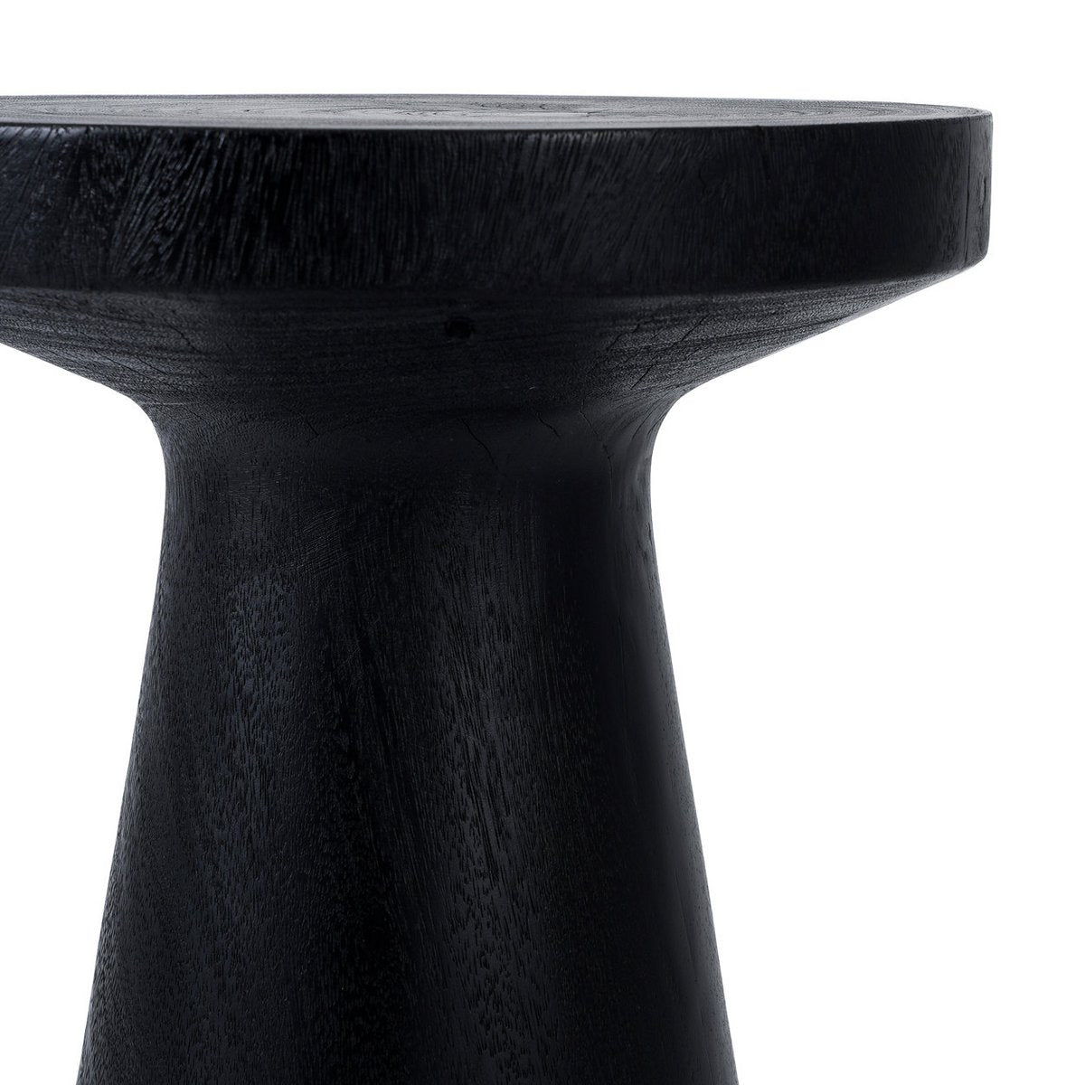 Suar-træ sidebord, sort - 40×40cm