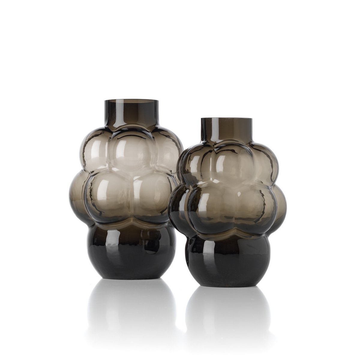 Glass Grape Vase, Dark Grey - Medium