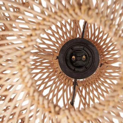 Handgewebter Rattan-Kugel-Pendelschirm 30 cm – natur, klein