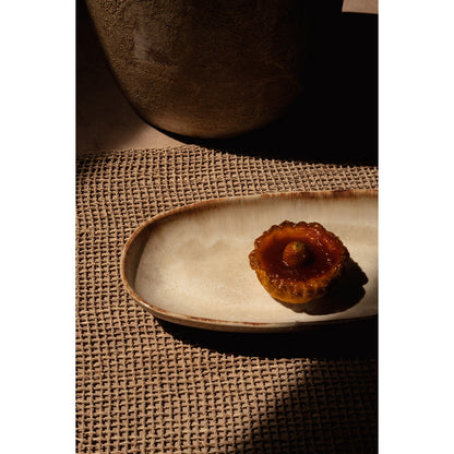 White stoneware oval plate M 24 × 13 cm - made in Portugal