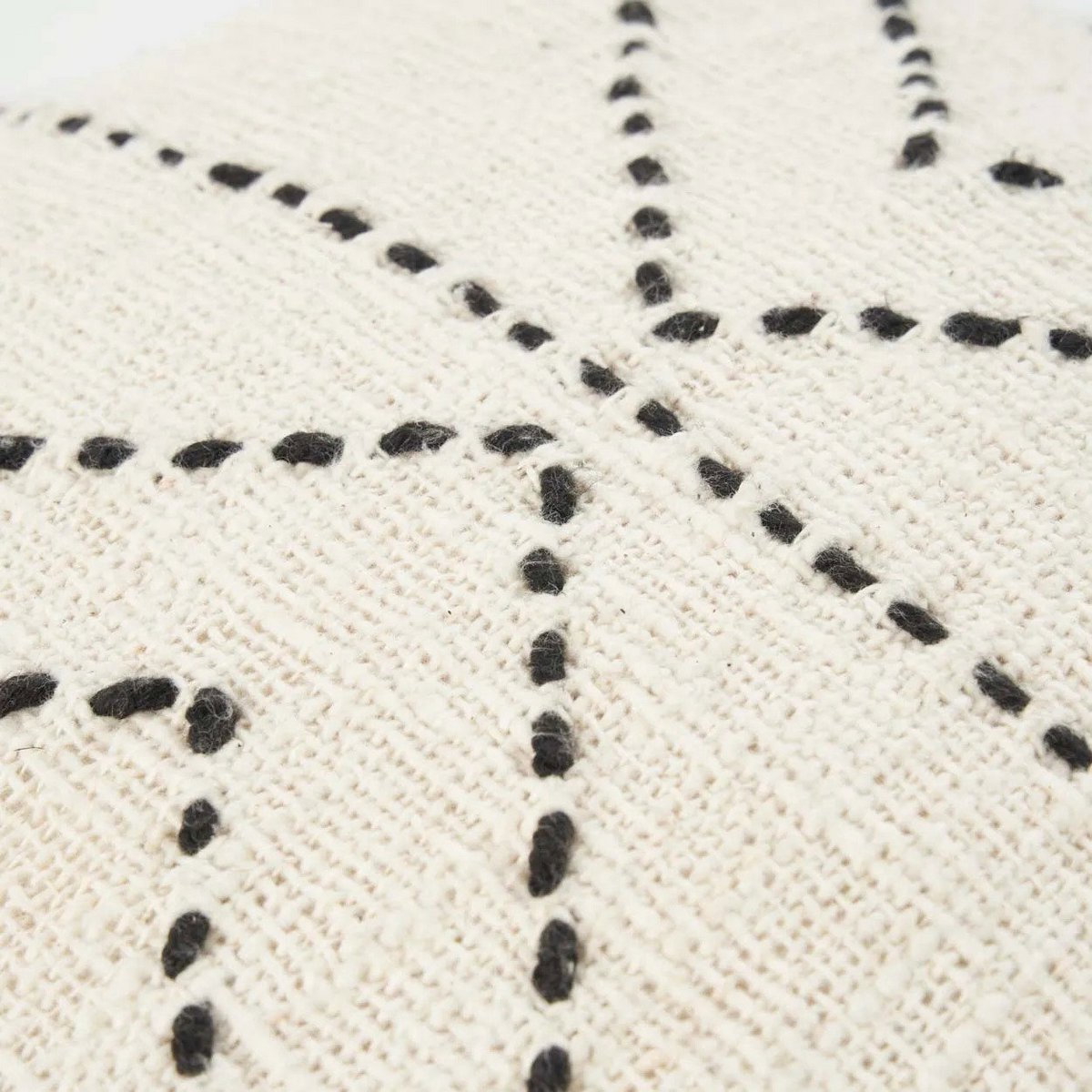 Cotton cushion cover 50×50 cm – natural black tribal, Indonesia