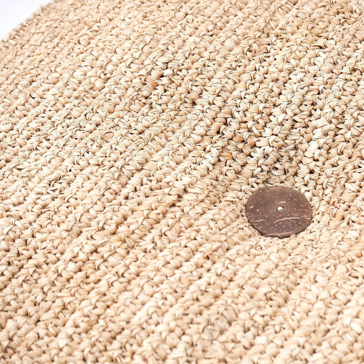 Raffia puf PADAR 55 × 55 cm - kokosfiber & bomuld