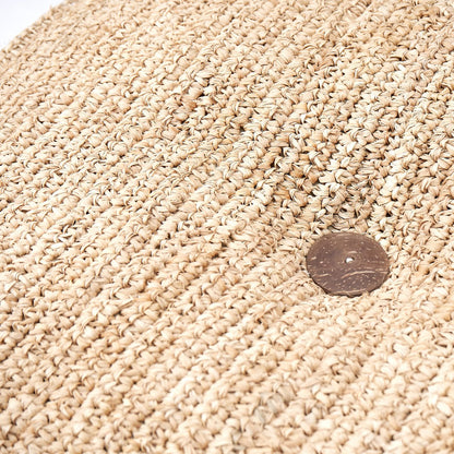 Raffia puf PADAR 55 × 55 cm - kokosfiber & bomuld