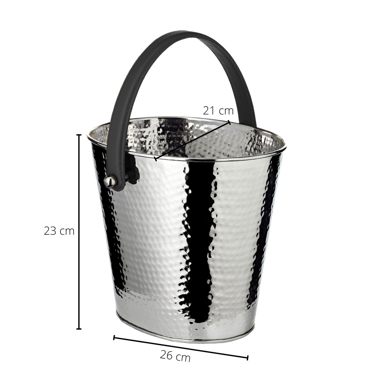 Stainless steel champagne cooler Gavin, hammered, 26 × 21 cm