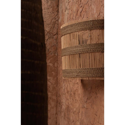 Rattan-Wandleuchte 45 cm – handgewebt, naturfarben