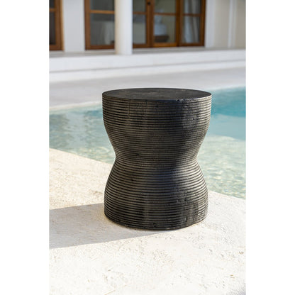 Skammel i suartræ, sort - 35 × 45 cm