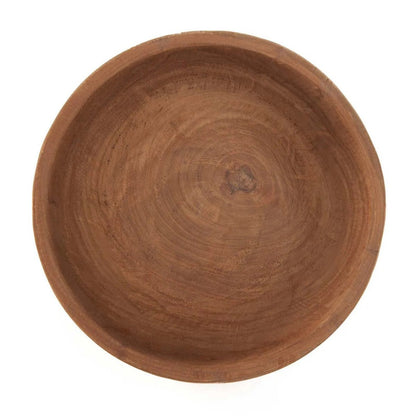 Teak bowl, round, 25 cm - natural curves