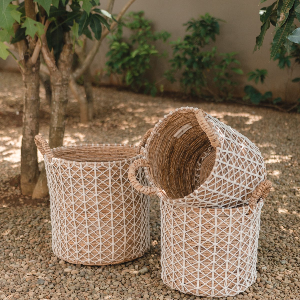 Cotton and jute basket Kerso M – Ø 35 cm, 40 cm tall