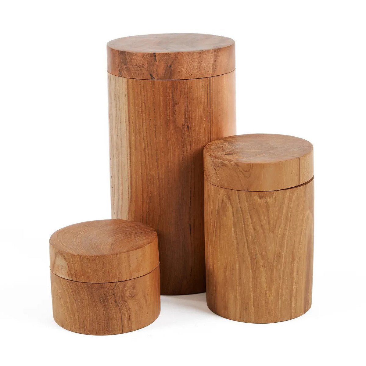 Teak root storage jar 8 × 12 cm - brown, Indonesia