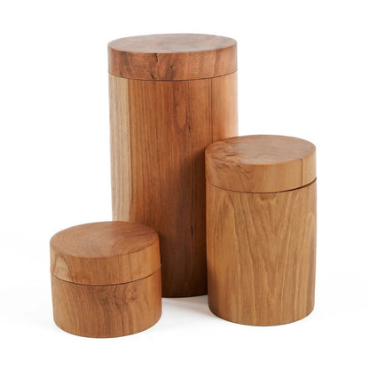 Teak root storage jar 8 × 12 cm - brown, Indonesia