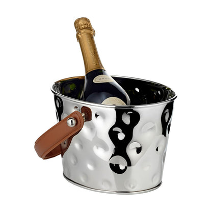 Stainless steel champagne cooler Gideon, hammered, 23 cm