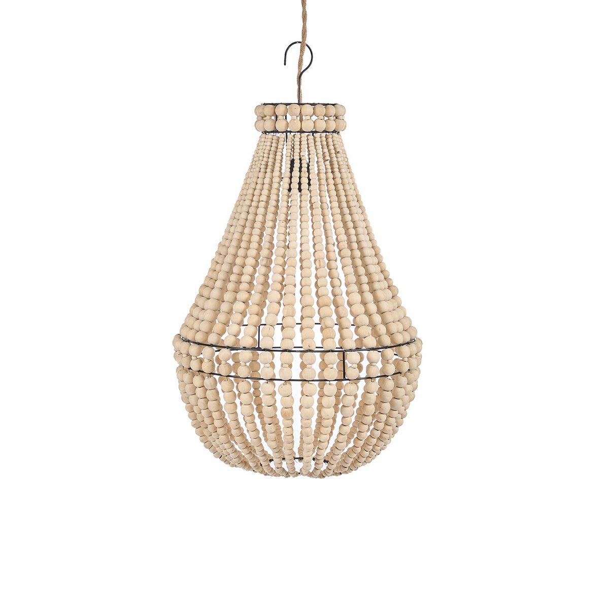 Kronleuchter Eisen 40 × 73 cm - Naturfinish, Indonesien