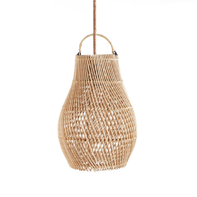 Rattan-Hängeleuchte, Birnenform - Klein