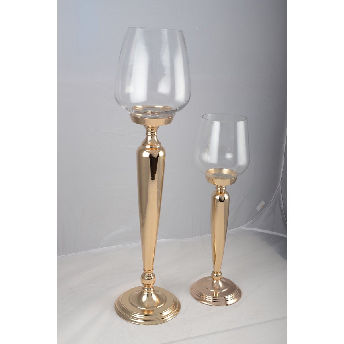 Tall metal candle holder, gold - 54.5 cm
